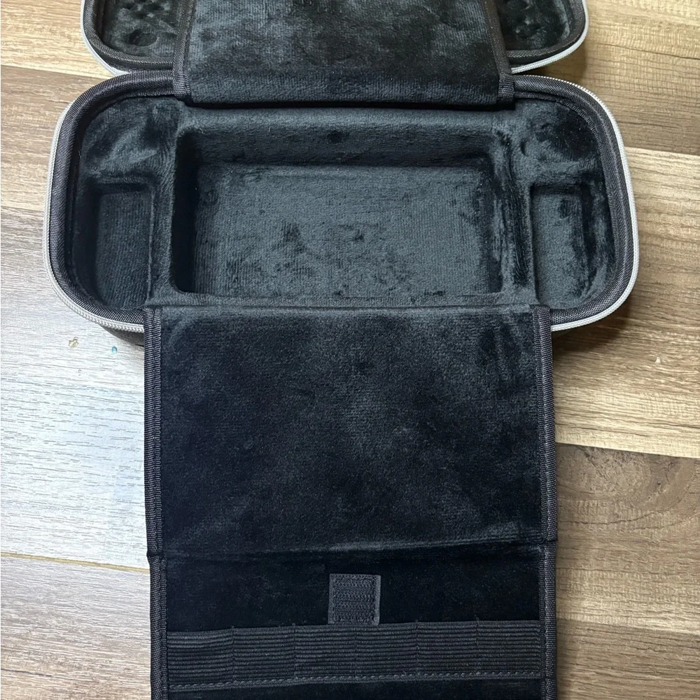 Gray Canvas Carrying Case for Nintendo Switch Console, Padded with Partitions